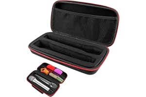 FERCAISH 1 Piece Microphone Bag, EVA Dual Microphone Bag, Microphone Hard Case, Microphone Storage Bag, Wireless Microphone Carry Bag, for KTV Bar Music Devices