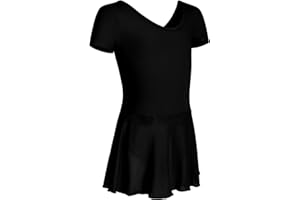 HIPPOSEUS Ragazza Vestito da Balletto Manica Corta/Lunga Tutu Body da Danza Leotard con Tulle Gonna