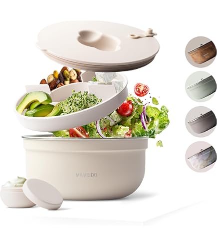 Saladier/boîte Repas Hermétique 1000ml Tylla - Sans BPA, Lave-vaisselle, Micro-ondes - Pour Meal Prep, Snacks, Couleur Pêche