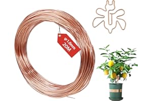 FIFIBANG 20M Kupferdraht, Ø1mm Copper Wire, T2 Reiner Kupferdraht Blank, Basteldraht Schmuckdraht, Gardening Kupferdraht, Kupferspulen für Garten, Pflanzen und Gemüseanbau DIY