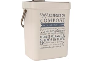 JE CHERCHE UNE IDÉE JE CHERCHE UNE IDEE - ME0020, Poubelle à Compost En Plastique Avec Accroche, Poubelle 5L à anse pour déchets à composter, Grande capacité de stockage, Facilité de transport