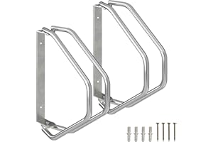 Relaxdays Support Mural pour vélo, Lot de 2, Acier Robuste, râtelier Garage, pivotant à 180°, Porte-vélo, argenté