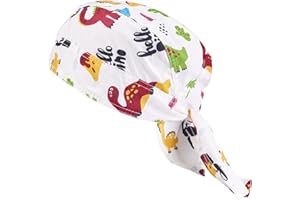 FINARDI MILENA (FDI) Bandana Bambino Mare Cotone Neonato Leggera Preformata Fantasia Protezione Sole Bambini Regolabile Taglia Unica Anni Piscina Bimba Capelli Cuffia Mesi Cappellino Solare (Dino)