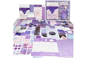 ROEOWENE 394pc Scrapbooking Kit Aesthetic DIY Scrapbooking Accessori Adesivi Vintage Sticker Journal Fai Da Te Junk Journaling Kit Regalo Compleanno per Donne Adolescenti-Luce Lunare