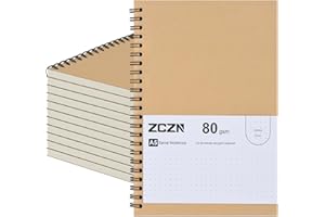 ZCZN-Quaderno Appunti a Spirale, Taccuino a Puntinato A5, Confezione da 12 Quaderni-60 Fogli/120 Pagine- Carta 21x14 CM, Utilizzato per Scrivere Note, Diario o Agenda, Puntinato