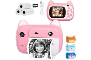 TOYOGO Appareil photo numérique instantané pour enfants avec écran LCD de 6,1 cm - zoom 6x - Double objectif et enregistreur vidéo 1080p - Cadeau pour garçons et filles (rose