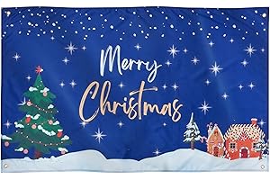 Runesol Premium Merry Christmas Flag - 91x152cm, 3ft x 5ft, 4 Grommets, Eyelet In Every Corner, Santa & Father Christmas, Winter, Inside & Outside