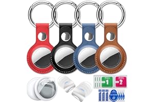 EANLOLY Apple Airtag anhänger 4er Pack,Air Tag schlüsselanhänger, GPS Tracker hülle Pack of 4 PU Leather Case for AirTags Key Finder,kann den AIRTAG-Locator schützen,Kratzer verhindern und sicherer Sein