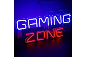 SIGNSHIP Logotipo de neón de la zona de juegos, neón LED de la zona de juegos rojos y azules, neón de juego de letras USB de la Sala de juegos, logotipo de neón de la Sala de juegos del dormitorio