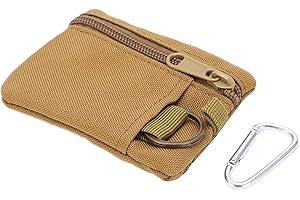 WNSC Mini EDC Pouch Bags, Lightweight Wear Resistant Small Molle Pouch Portable Multifunctional with Carabiner for Outdoor