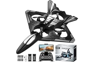 4DRC V31 RC Plane with Camera for Beginners, 2.4Ghz Foam RC Glider Plane Remote Control Aircraft Airplane with LED Lights, 360 ° Flip, 3 Speed Mode, 2 Battery, RC Fighter Jet Toys Gift for Kids Adults