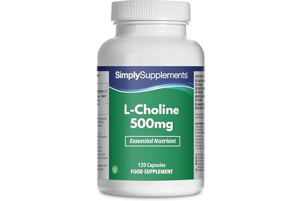 Gélules de L-Choline | Choline Active 500mg Haute Puissance | Convient aux Végans & Végétariens | 120 Capsules = 2 Mois d'Approvisionnement | Fabriqué au Royaume-Uni selon les Normes GMP