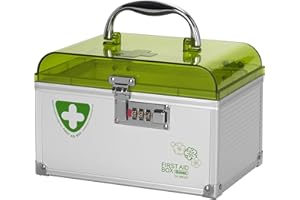 Glosen First Aid Box Lockable Medicine Storage Box with Child Safe Lock 【X-Small】