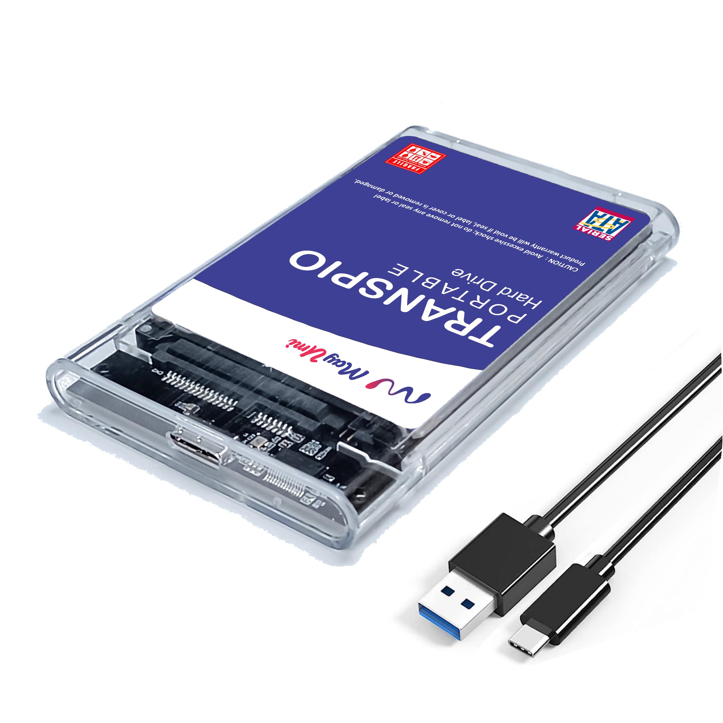 MAYUMI 2 in 1 Hi Speed Portable Hard Drive, Type-C and USB 3.1, Use it with PC and Mobile, Ultra Slim HDD (TRANSPIO Speed, 1 TB)