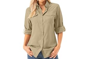 Asfixiado Camicetta da donna UV UPF 50+ Safari Abbigliamento Camicetta da trekking da donna Outdoor Cooling Quick Dry Protezione solare a maniche lunghe