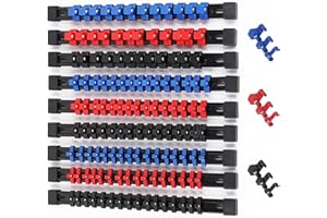 SWANLAKE GARDEN TOOLS SWANLAKE Organizer Socket Holder, 9PCS 1/4-Inch x 48, 3/8-Inch x 45, 1/2-Inch x 36 Clips, Premium Quality Socket Rail Holder (9PC)