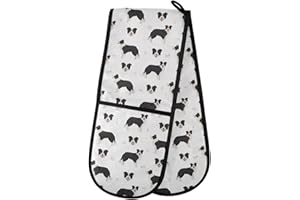MNSRUU Double Oven Gloves Border Collie Dog Heat Resistant Pot Holder Oven Mitt Gloves for BBQ Cooking Baking Grilling Microwave