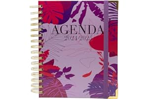 Agenda Escolar 2024-2025 Purple Savannah - Planificación Diaria y Anual, Encuadernación Premium - Agenda Anual con 1 Día por Página y separadores mensuales - Tamaño 2,5 x 17,5 x 21,5cm - Sweetcolor