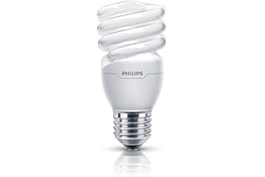 Philips Tornado Compact Fluorescent Edison Screw E27 Spiral Light Bulb, 15 W - Warm White