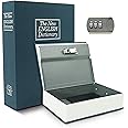 Luwint X-Large Diversion Book Safe Box with Combination Lock, 10.5’’ x 7.8’’ x 2.6’’ Fake Dictionary Metal Hide Stash Container for Storing Money, Jewelry, Gun and Passport (Blue)