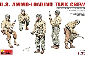 MiniArt 35190 Fig. Équipe de Charge américaine Mun. (5) Réplique fidèle, modélisme, Militaire, kit Plastique 1:35, Gris, Mittel