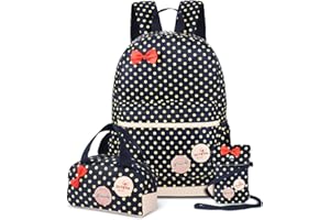 OOPOR Sac à Dos Scolaire Enfant - Cartables École Primaire Ensemble avec Trousses et Sac à Lunch Sac Ados Nylon Fille Garcon Léger Esthétique Grande Capacite pour Loisir Voyage Cadeau Fourniture Scolaire