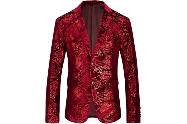 Mönstrad kostym för män, blommönad kostym för män, blommig paisleyblazer, brokadmönstrad middagsjacka, skräddarsydd passform sammet aftonblazer, vintage mönstrad aftonrock. Vintage