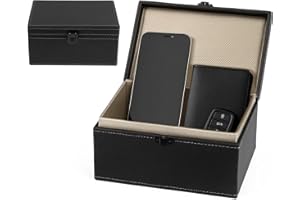 GENERIC Car Key Signal Blocker Box, Faraday Box for Car Keys, Premium Leather lanpard Faraday Box for Car Keys, Keyless Signal Blocking Anti-Theft Key Protector Signal Blocking Box