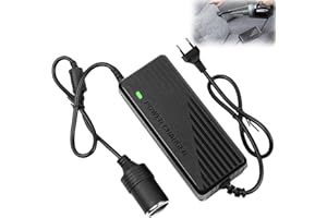 LEIKURVO Adaptateur d'alimentation de voiture 220V vers 12V Convertisseur de tension 15A 180W Alimentation secteur Onduleur Adaptateur de Courant avec Allume-cigare pour Réfrigérateur Voiture Gonfleur