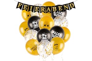 COLOFALLA Rente Deko Endlich Ruhestand Deko Girlande Banner Feierabend 24 Pcs Luftballons Ballons Endlich Frei Schwarz Gold Rentner Rentnerin Geschenke Pensionierung Abschiedsfeier Dekoration