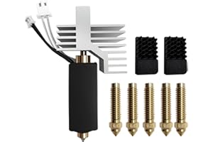 HIKUDIY Kit estrusore a testa di stampa in ceramica, 0,4 mm, Hot End con 5 ugelli aggiuntivi in ottone e 2 spazzole per ugelli per stampante 3D Elegoo Centauri Carbon/Centauri