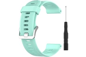 BOLUO Bracelets de Montre,Sport Band Silicone Bracelet pour Garmin Forerunner 745,Silicone Souple Multicolore Bande de Sport Remplacement avec fermoir Réglable Sangle pour Garmin Forerunner 745 (vert)