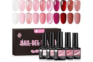 ‎UR SUGAR UR SUGAR 7.5 ml UV Nail Polish, 10 Colours Gel Nail Polish Pink Jelly Magnetic Cat Eye Soak-Off UV Colour Gel Polish White Milky Nail Design Colour Gel for Gel Nails Gel Polish for Beginners Manicure