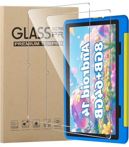 MEMELOKA Displayschutzfolie Für QunyiCO Y7 Kinder-Tablet – 9H Gehärtetes Glas, 2er Pack, Blasen- & Fingerabdruckfrei