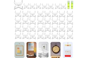 Ruucy 40 Pezzi Ganci da Parete Antitraccia, Invisibili Ganci per Chiodi, Ganci per Quadri Muro No Foratura, Ganci per Appendere Foto, Dipinti, Cappelli, Specchi e Altri Oggetti