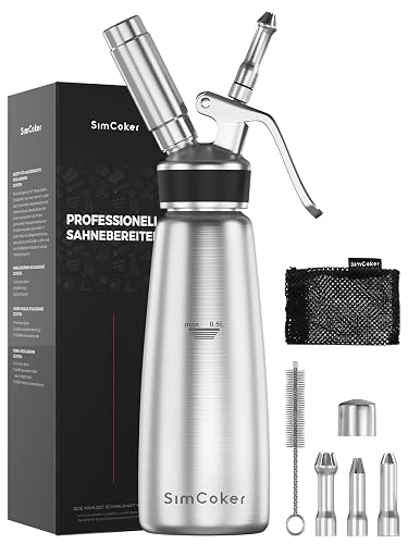 SimCoker Sahnesiphon Edelstahl, 0,5 L