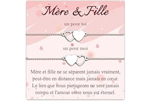 SUNSH 2/3 Mere Fille Bracelets,Cadeau Maman et 1/2 Filles,Cadeau Fête Des Mères,Mamie Petite-Fille Bracelet Cadeau,Noel Cadeau Fetes Des Mere Anniversaire Femme Ado Fille Original Idee Coeur Bijoux