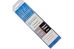ELECTROMECANICA CANTABRIA ELCAN ELCAN Tungstenos soldadura TIG Cerio 2.0% Gris WC20 profesional, electrodos soldadura para torcha TIG de 1,0 1,6 2,0 2,4 3,2 4,0 mm, 10 unidades - Dimensiones: 1,0 x 175 mm