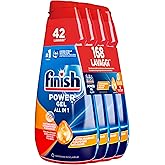 Finish Powergel, Gel Detersivo per Lavastoviglie Liquido,168 Lavaggi, 4 confezioni da 42 Lavaggi, Antiodore, Multiazione