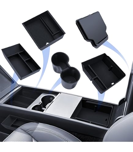 LANTU Lenkrad Aufbewahrungsbox für Tesla Model Y 2025 und Model 3 2024-2025 Handyhalter Organizer Sonnenbrillenhalter Brillenetui Tesla Juniper Highland Model 3/Y Zubehör (Silikon