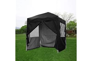 Storeinuk 2 X 2m Pop Up Gazebo Waterproof Outdoor Garden Marquee Awning Party Tent Canopy and Carry Bag for Festival Wedding(Black)