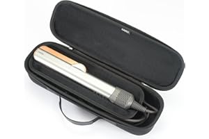 RAIACE Estuche rígido de Almacenamiento Compatible con la Bolsa de Viaje para el alisador Dyson Airstrait. (Solo Estuche)- Negro(Forro Negro)