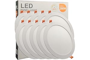 FactorLED Pack x10 Downlight LED Techo Empotrable Circular Slim 24cm 26W (260W), Panel Redondo Empotrado, Placa Extraplana, Luz Seleccionable 2700K-4000K-5700K (CCT) (10, Ø240mm)