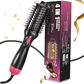 BNEHHOV 4 in 1 Dryer Brush with 3 Temperatures and 2 Speeds | Ergonomic Design Hot Air Brush for Curling, Straightening and V