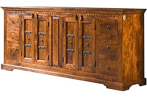 Massivmoebel24.de | OXFORD Sideboard aus Massivholz #0414 | Akazienholz - honig, lackiert | Kolonialstil | 212x50x92 cm | massives Sideboard aus Vollholz