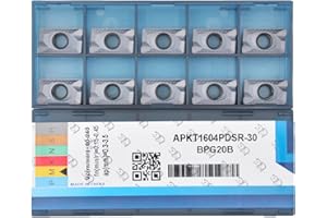 CDBP Inserti Fresatura APKT1604PDSR in Carburo di Tungsteno, Per Acciaio e Acciaio Inox, Rivestimento PVD 10pezzi