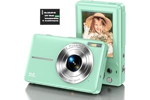 DPFIHRGO Macchina Fotografica Digitale, 1080P Fotocamera Digitale 44MP Macchina Fotografica Compatta con Zoom Digitale 16X e 1 Batterie per Ragazzi, Ragazze, Adolescenti e Principianti-Verde