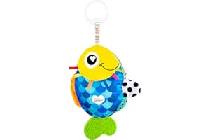 LAMAZE L27197 Flip The Fish-Clip and Go-Pram, Juego sensorial, Regalo Ideal para bebés para nuevos Padres, Juguete para recién Nacidos, Adecuado para niños y niñas de 0 a 24 Meses, Rojo