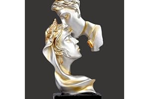 CHSG Ręcznie wykonana statuetka "Silence Is Gold Thinker", dzieło sztuki nowoczesne i proste rzeczy z żywicy, abstrakcyjna figurka na biurko rzeźby do wejścia, kreatywny pokój dom, biuro, gabinet