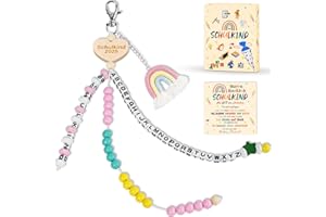 KUPITM6 Rechenkette Geschenk Einschulung Mädchen, Glücksbringer Schulanfang, Schlüsselanhänger Glücksbringer Schultüte Füllung, Schulanfang Geschenke mit Grußkarte Geschenkbox